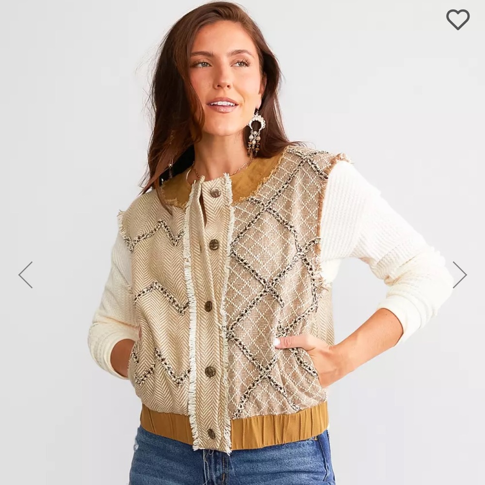 Miss Me Metallic Tweed Vest Women’s Size XL Boho Western